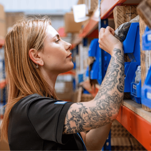 PPS employee picking a part from stock