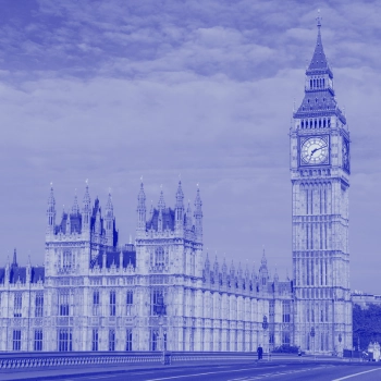 Image showing Big Ben and the houses of parliament with a blue filter over it